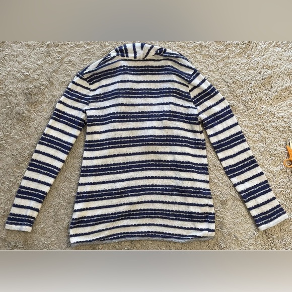 SPLENDID blue white striped long sleeve cardigan sweater large l - Picture 10 of 11